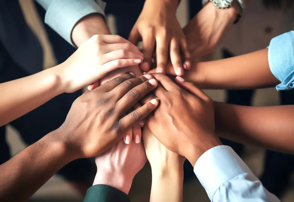 Viele Hände - Teamarbeit